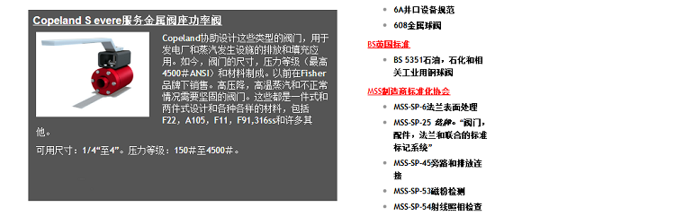 進口Copeland閥門